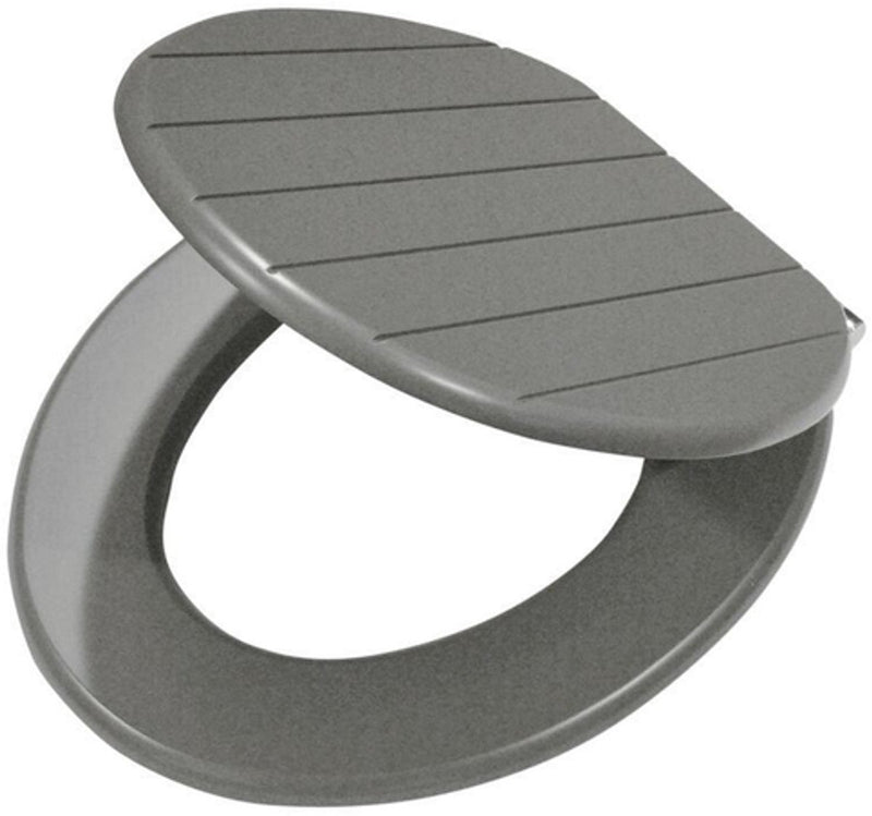 Tiger baya - asiento de inodoro - asiento de inodoro con tapa - cierre suave - mdf - gris