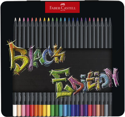 Lápices de colores faber-castell - edición negra - 36 piezas en estuche de hojalata - fc-116437