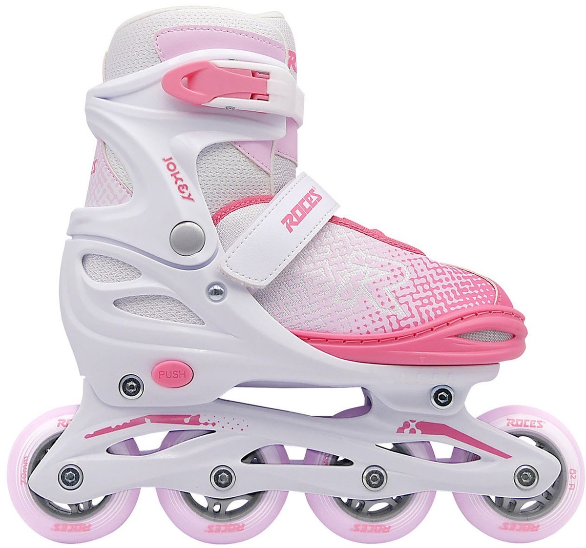 Roces jokey x girl verstelbare inline skates - wit roze - maat 38-41