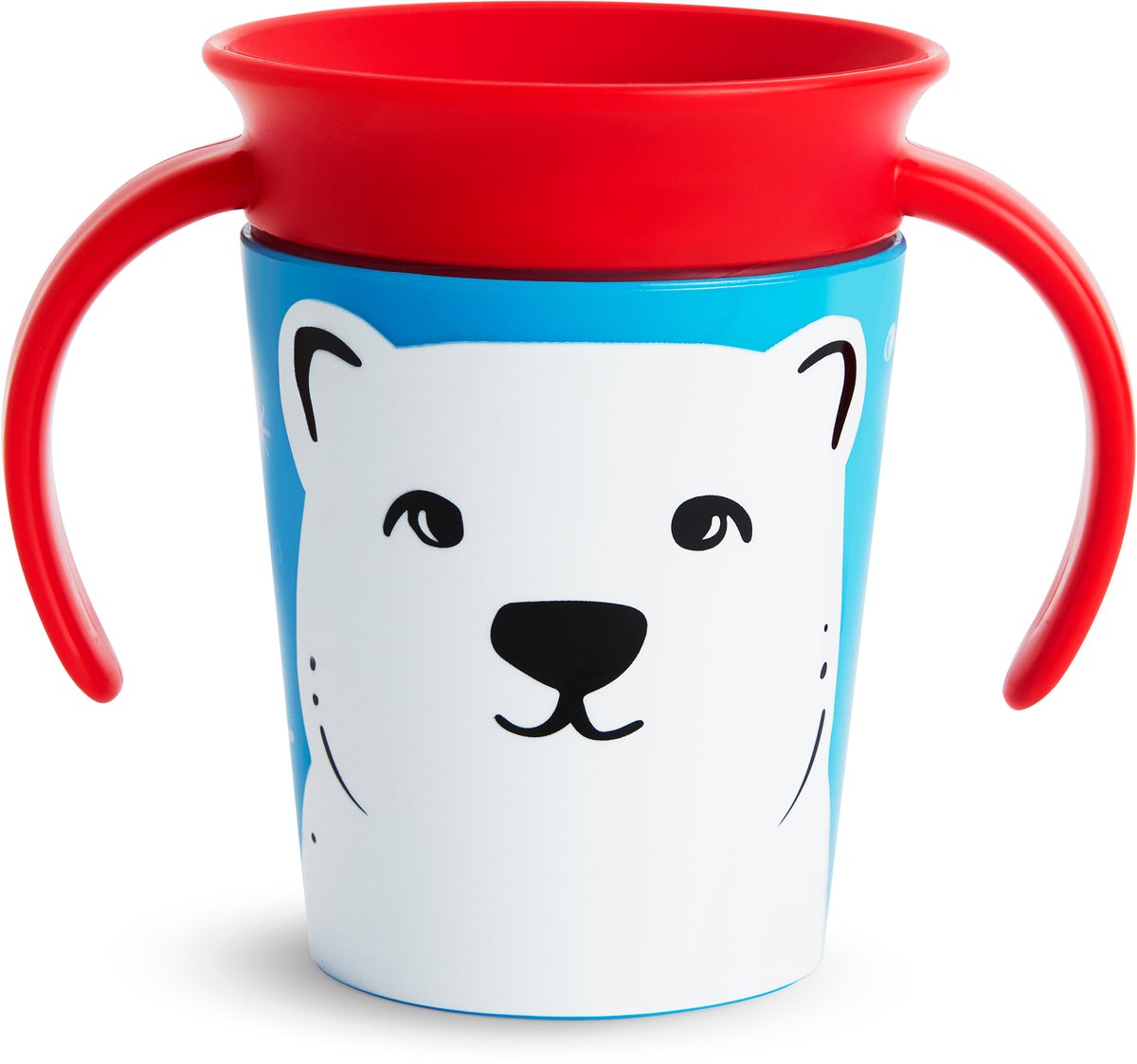 Bicchiere Munchkin Miracle 360 - Bicchiere Wildlove Trainer - Bicchiere anti-perdite a 360° - Bicchiere da pratica per neonati e bambini - 177ml - Edizione Orso Polare