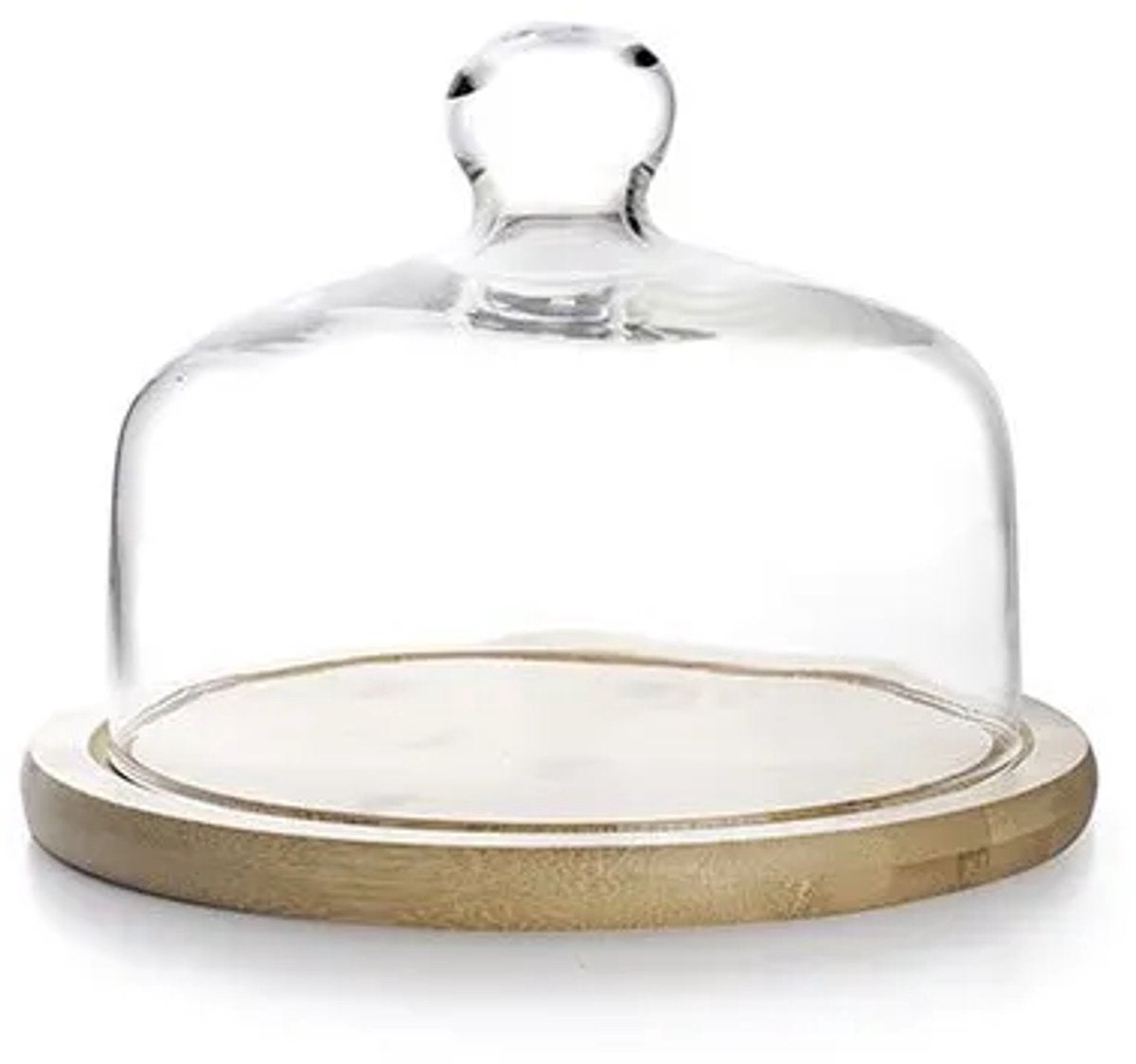 Ibili 18 cm glas top met houten voet transparant
