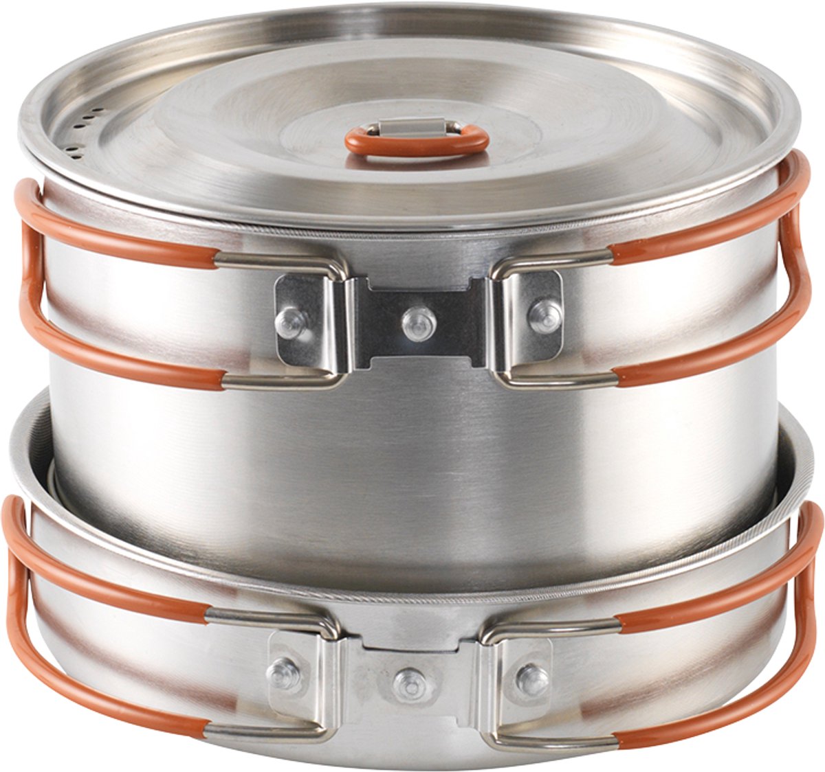 Easy Camp Moss 4 Cook Set Camping Cook Set Stackable Stainless Steel Silicone