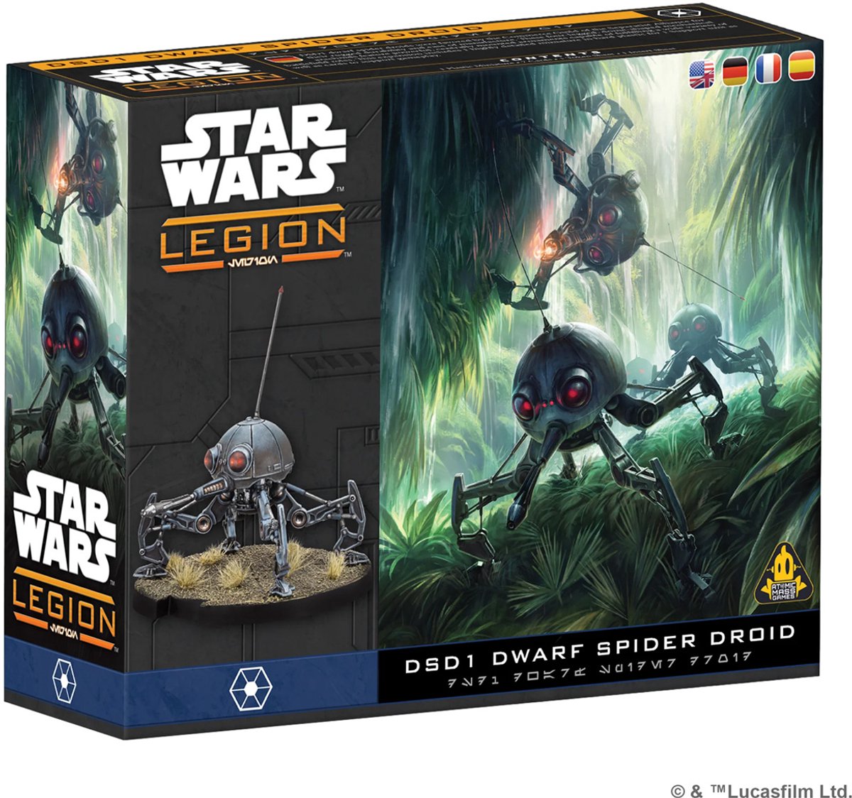 Juegos de masa atómica star wars legión droide araña enano - expansión - en fr de es