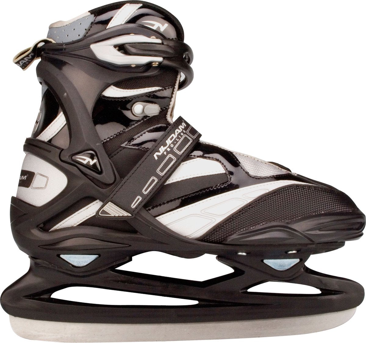 Nijdam ijshockeyschaats pro-line - semi-softboot - zwart zilver - 37