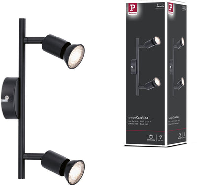 Faretto Paulmann carolina gu10 230v max. 2x10w dimmerabile nero opaco