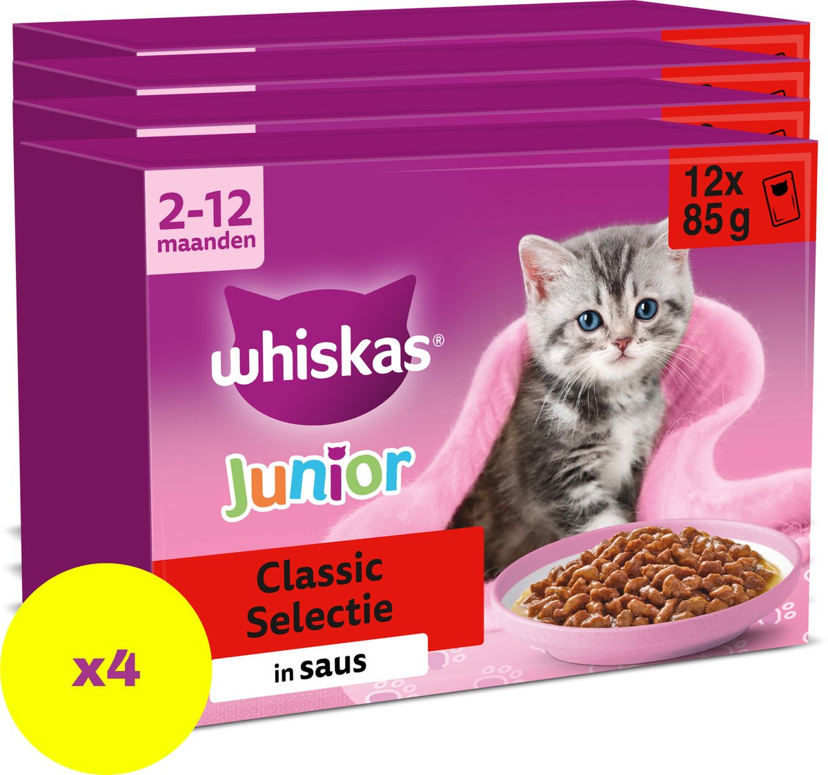 Whiskas multipack bouch junior selezione carne in salsa