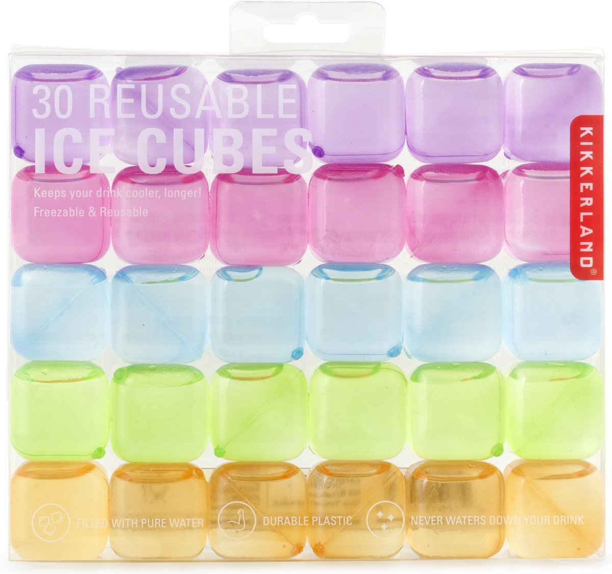 Cubitos de hielo reutilizables Kooduu frogland - juego de 30 - molde para cubitos de hielo - color - verano - cócteles
