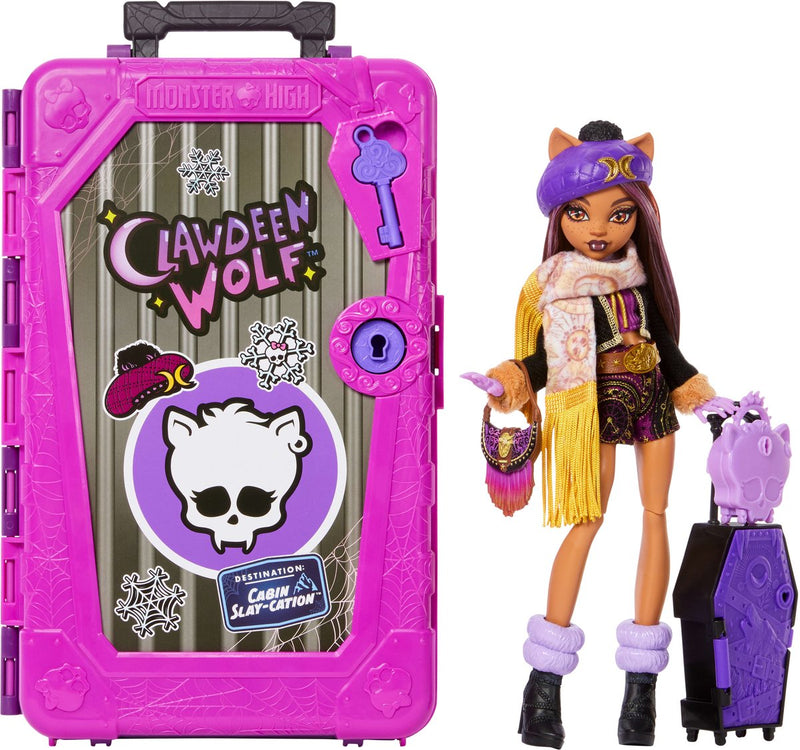 Monster High Skulltimate Secrets Cabin Vacation Playset - muñeca Clawdeen Wolf y accesorios