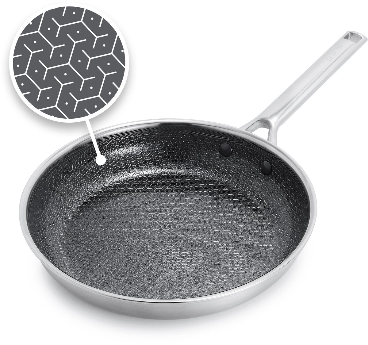 Greenpan apex frying pan 28cm - honeycomb - ceramic - pfas-free - induction frying pan - oven safe up to 220°c - dishwasher safe - stainless steel handles - stainless steel