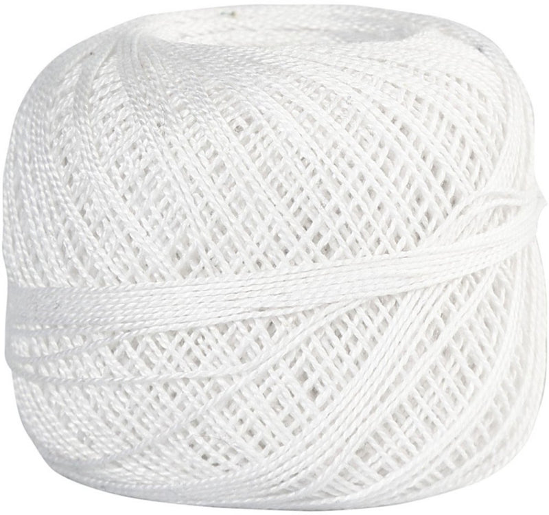 Creativ company hilo de algodón mercerizado, blanco, 20 gr 1 ovillo