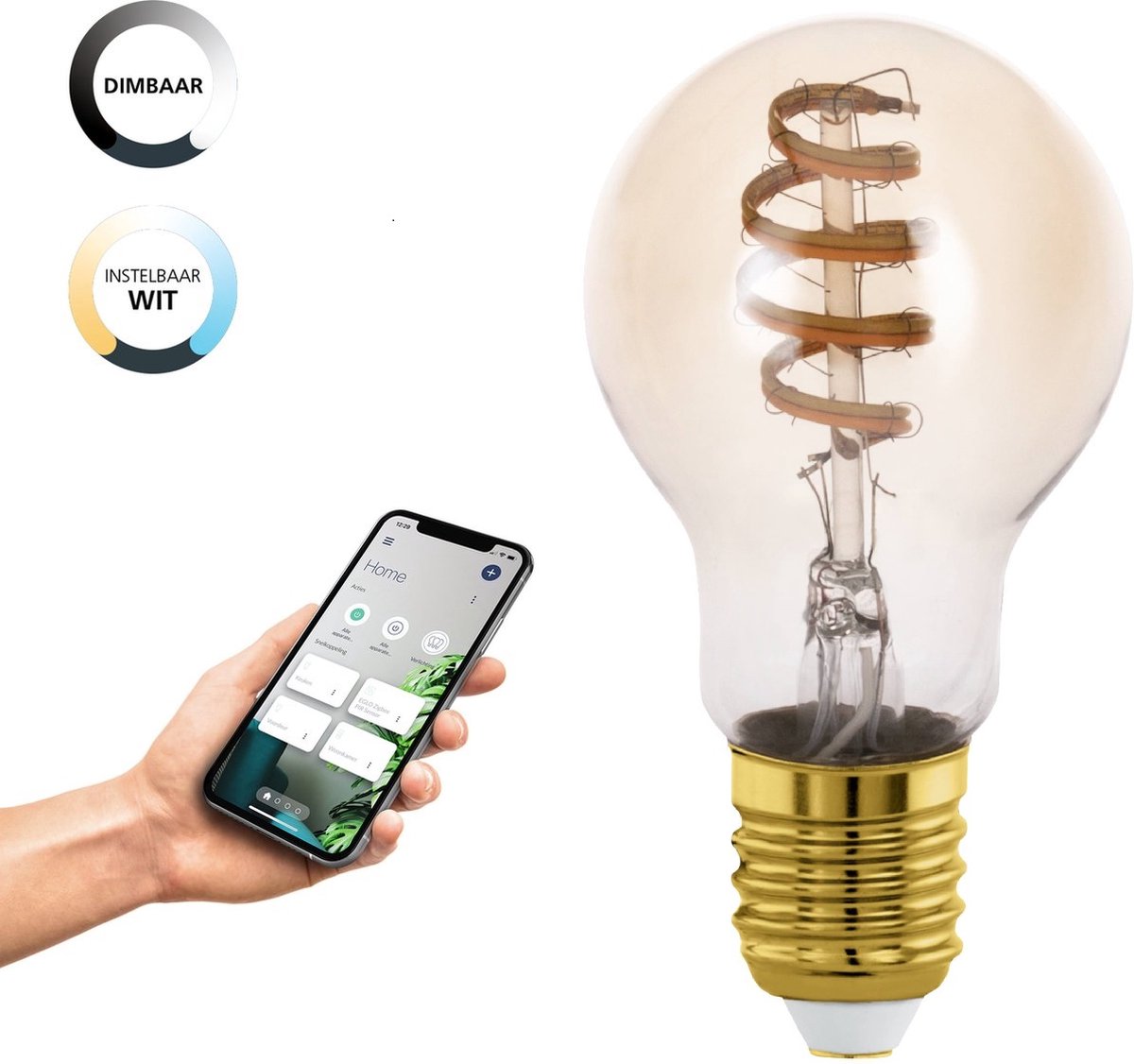 Lampada LED intelligente Eglo connect.z - E27 - ø 6 cm - luce bianca regolabile - dimmerabile - zigbee