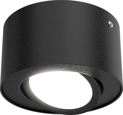 Briloner tube - lámpara de superficie - lámpara de techo - LED 5 W - reflector inclinable - 470 lumen - 3.000 kelvin - negro - ø 9cm