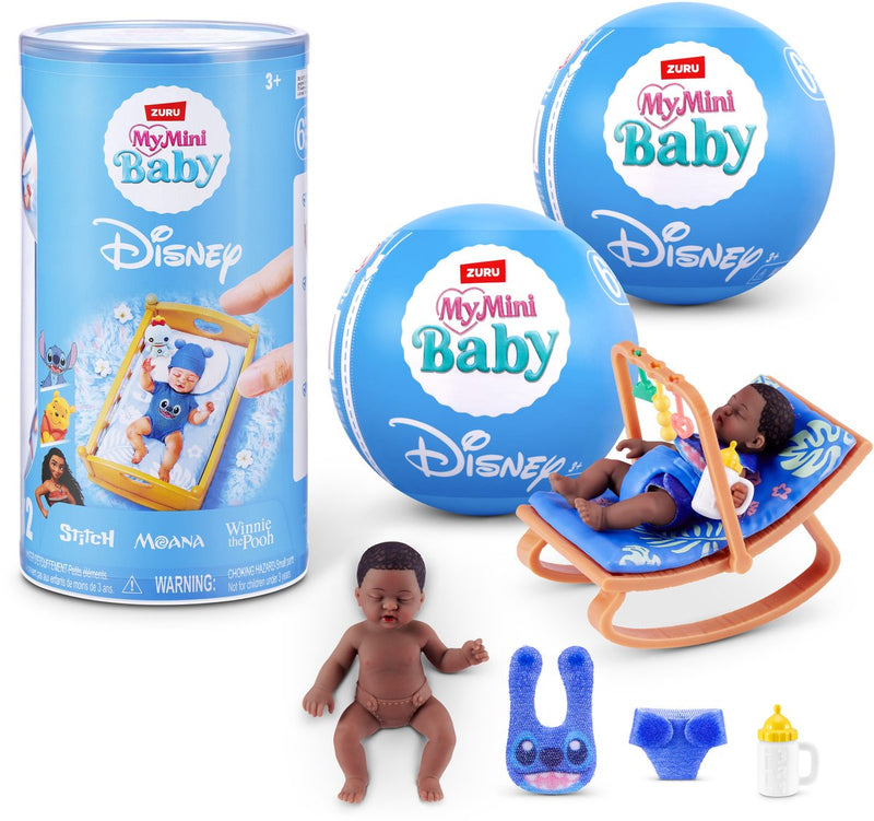 Mini zuru my baby disney serie 1 - winnie the pooh y stitch - paquete de 2