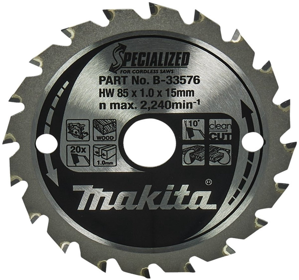 Accessori Makita lama sega circolare legno 85x15x1.0 20t 10g - b-16885