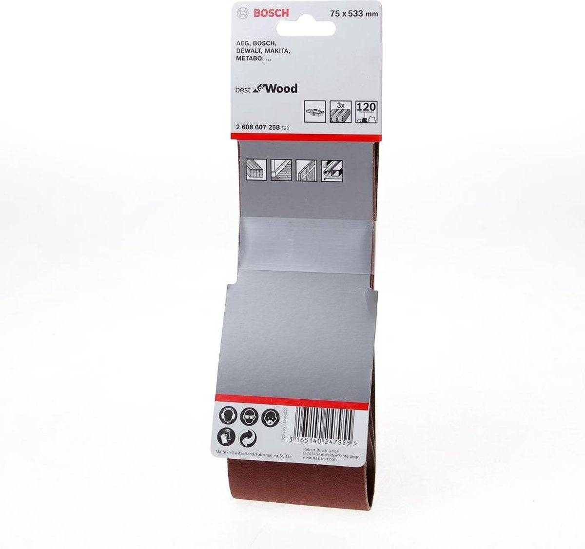 Bosch 3 pneumatici 75x533 miglior legno+vernice, 120