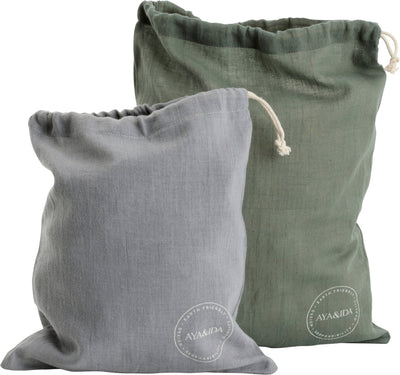 Aya ida aya ida - bolsas de algodón - bolsa de algodón - lonchera - reutilizable - verde tropical gris oscuro