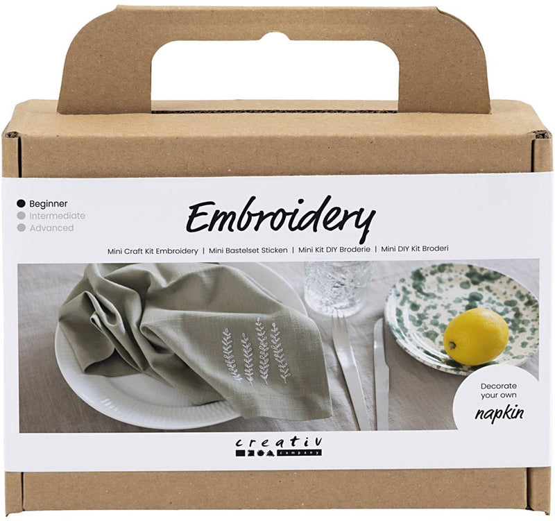 Creativ Company Mini Hobbyset Bordado Servet Dusty Green