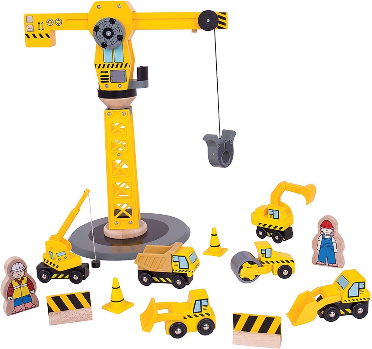 BigJigs Wooden Crane Building Vehicles