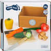 Set de vegetales Snijen Speelten de madera de pie pequeño, 13dlg.