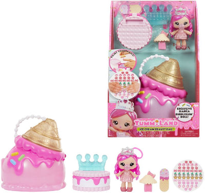 Juega de bolsa de belleza de Yummiland + Bolsa de belleza de helado de muñecas de brillo labial