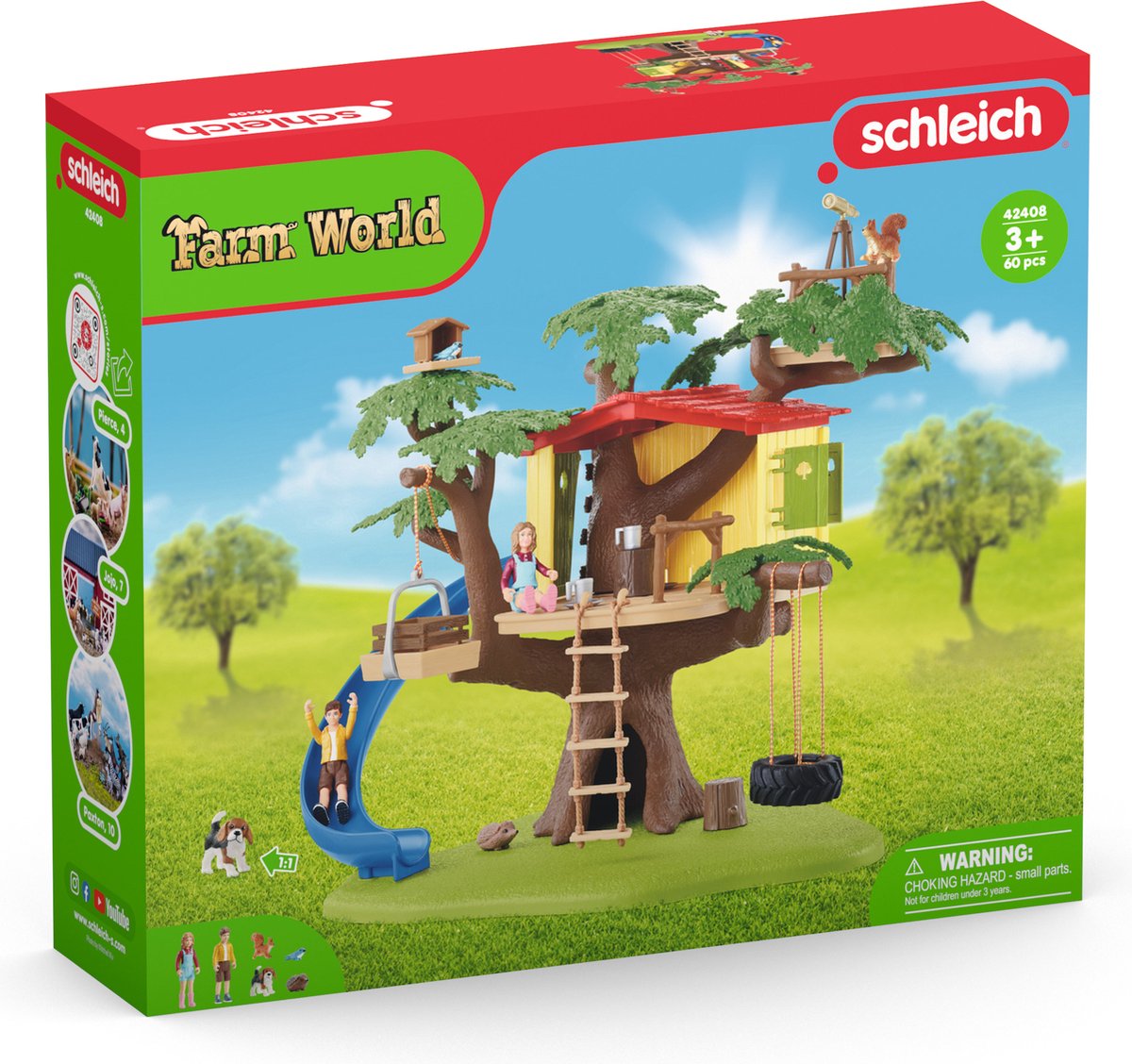 Schleich farm world - adventurous tree house - figure set - children's toys for boys and girls - 3 to 8 years - 28 parts