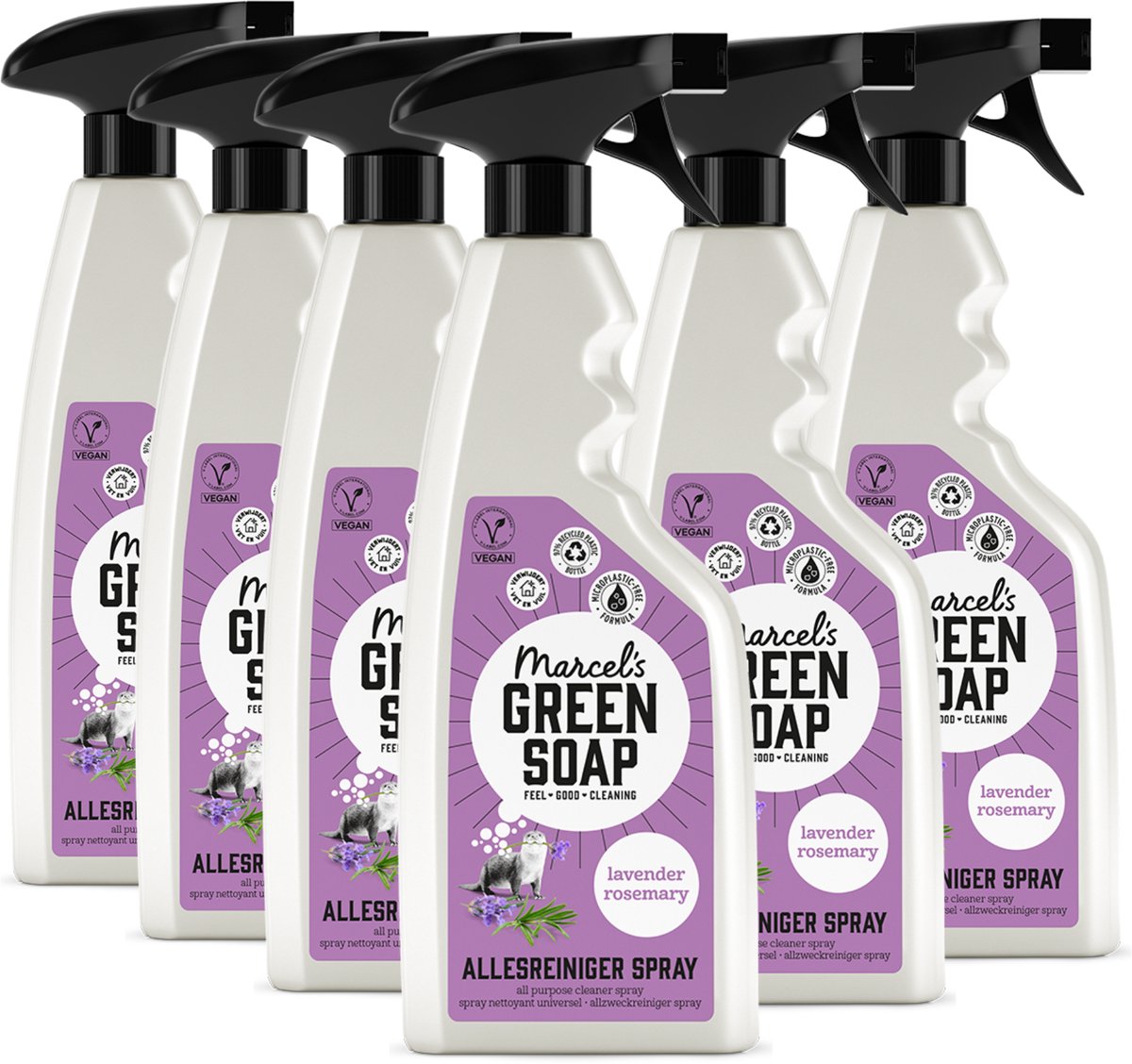 Limpiador multiusos en spray Marcel's Green Soap - lavanda y romero - 6 x 500 ml