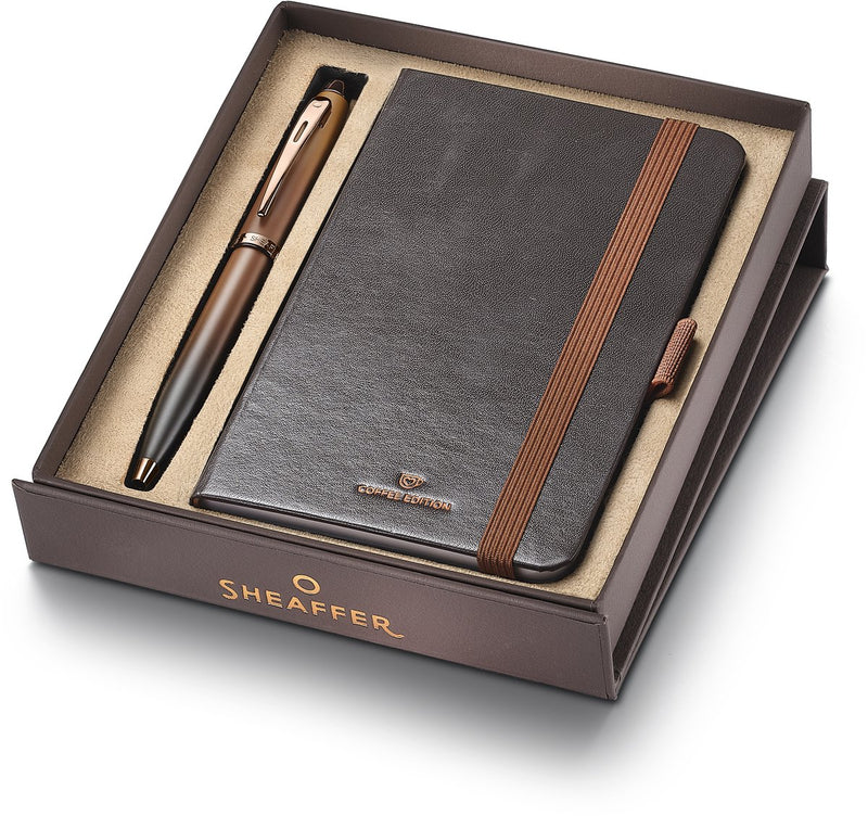 Penna a sfera Sheaffer - set regalo 100 9374 - edizione caffè - con piccolo taccuino sf-g2937451-4