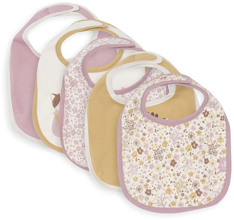 Baberos Jollein impermeables - 5 piezas - 30 cm - hadas de flores