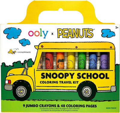 Ooly - x arachidi - pacchetto da viaggio Snoopy - 9 pastelli con 48 pagine