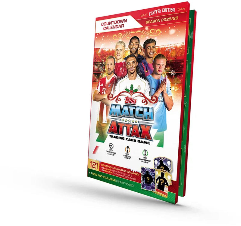 Topps Merlin UEFA Champions League Match Attax Trading Cards 2025 26 calendari calendario dell'avvento