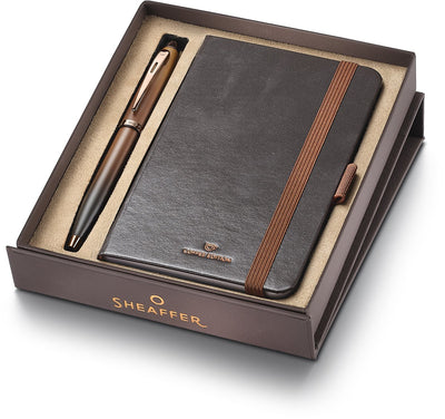 Penna a sfera Sheaffer - set regalo 100 9374 - edizione caffè - con piccolo taccuino sf-g2937451-4