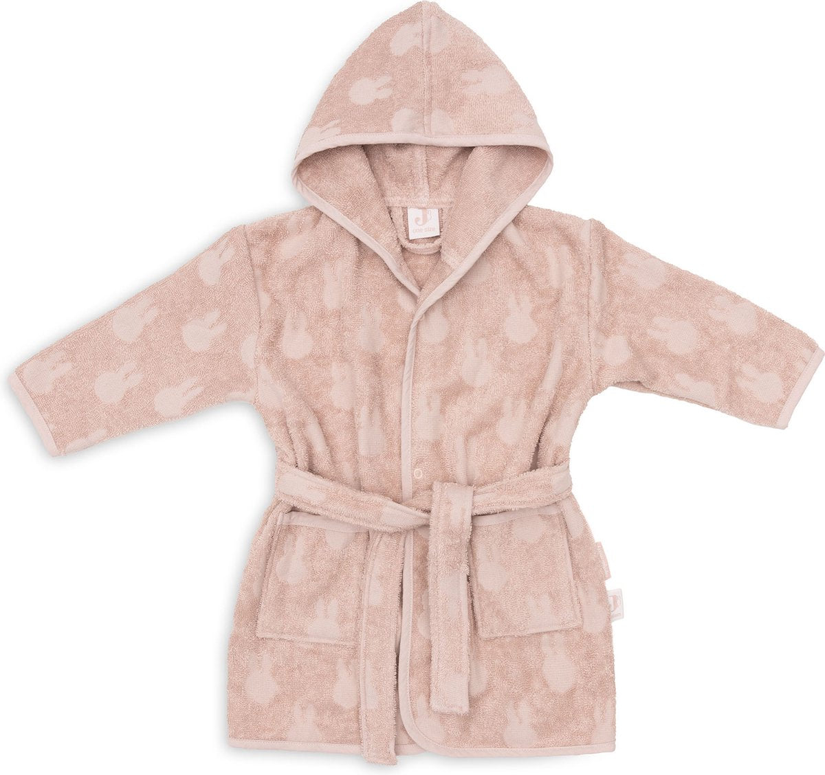 Jollein x Miffy - accappatoio per bebè in spugna 1-2 anni - accappatoio per bambini con cappuccio - miffy jacquard - rosa canina