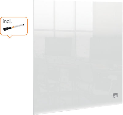 Nobo portable mini A4 whiteboard for the wall - 30 x 30 cm - including whiteboard marker and mounting materials - transparent acrylic