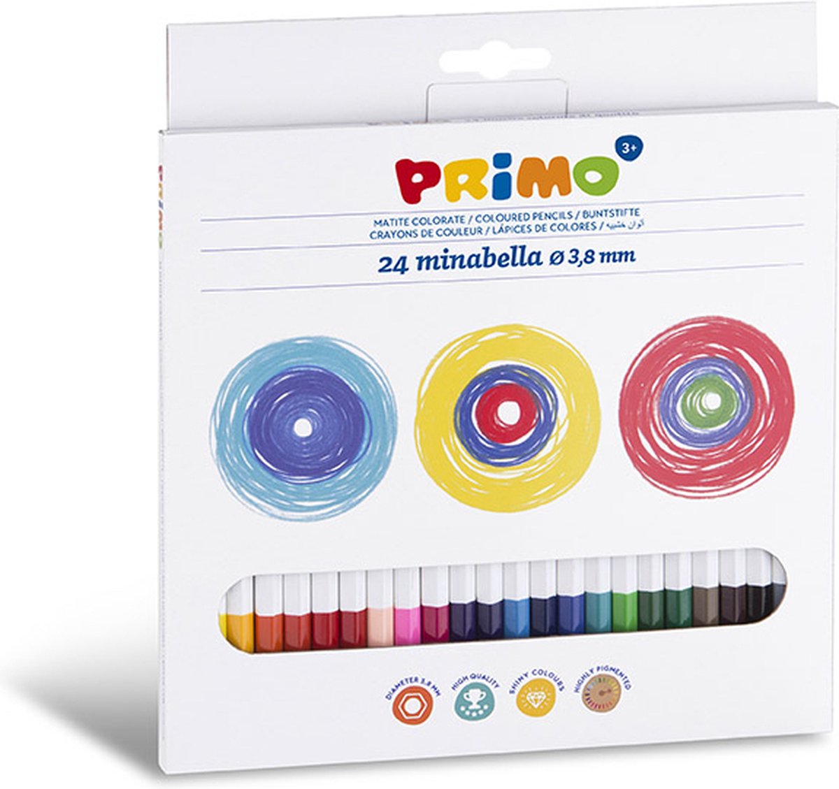 Primo - 24 lápices de colores Minabella ø3,8mm en caja