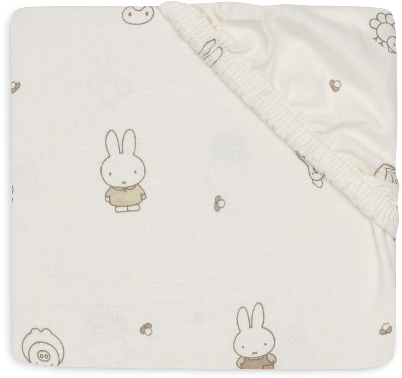 Lenzuolo con angoli Jollein per letto - 70 75x140 150 cm - jersey - miffy family farm`