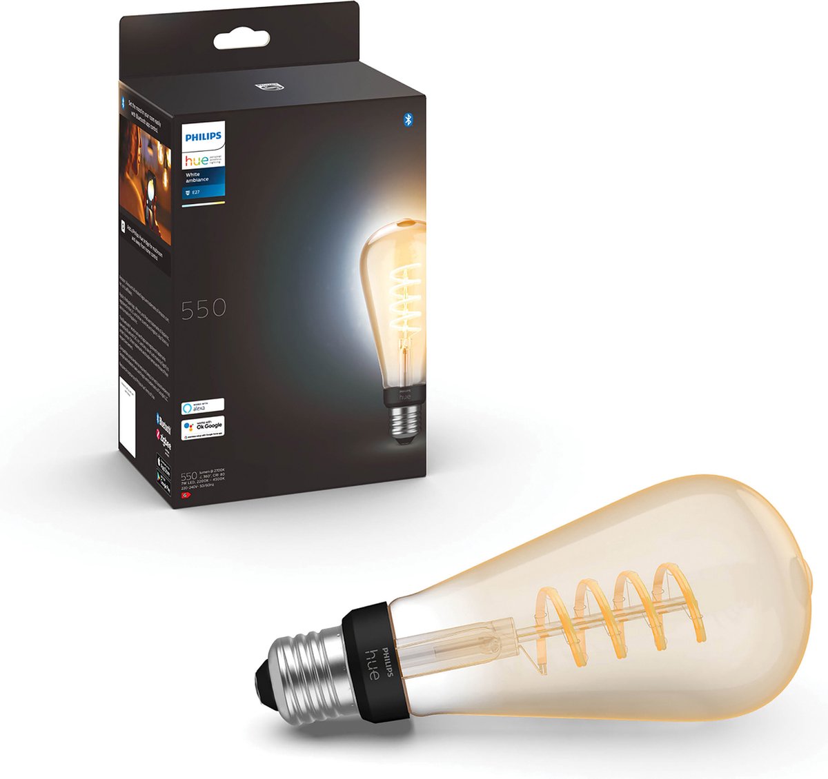 Lampada Edison a filamento Philips Hue ST64 - luce bianca da calda a fredda - confezione da 1 - E27