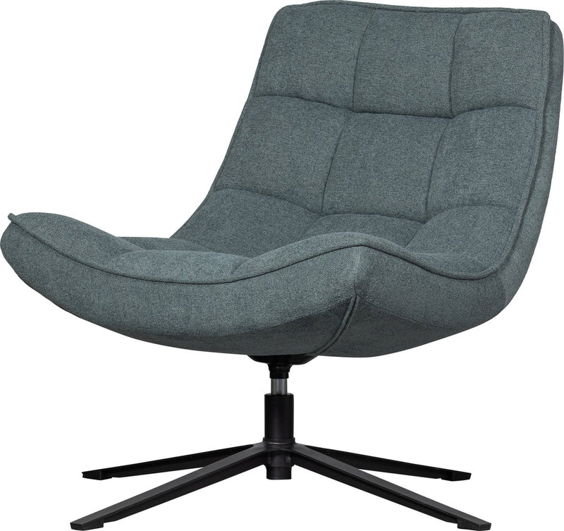 Poltrona girevole in legno maudi - poliestere - pietra blu - 84x74x86