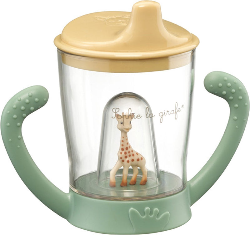 Tazza Sophie la giraffa - tazza per bambini - a tenuta stagna - tazza antigoccia - dai 6 mesi - 200 ml - in confezione regalo bianca - giallo verde