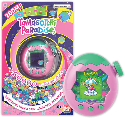 Bandai - tamagotchi paradise Earth - animale virtuale da educare - tamagotchi con rotella zoom - giocattolo interattivo in inglese - modello terra rosa e verde - giocattoli per bambini da 6 anni in su - 43421
