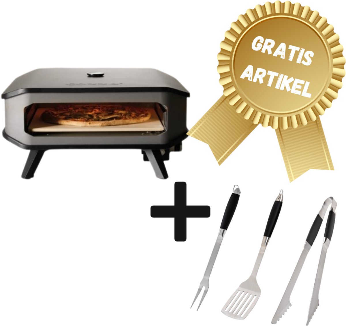 Cozze 17 inch gas pizza oven - ø 42 cm - met thermometer en pizzasteen -verloop niet meegeleverd