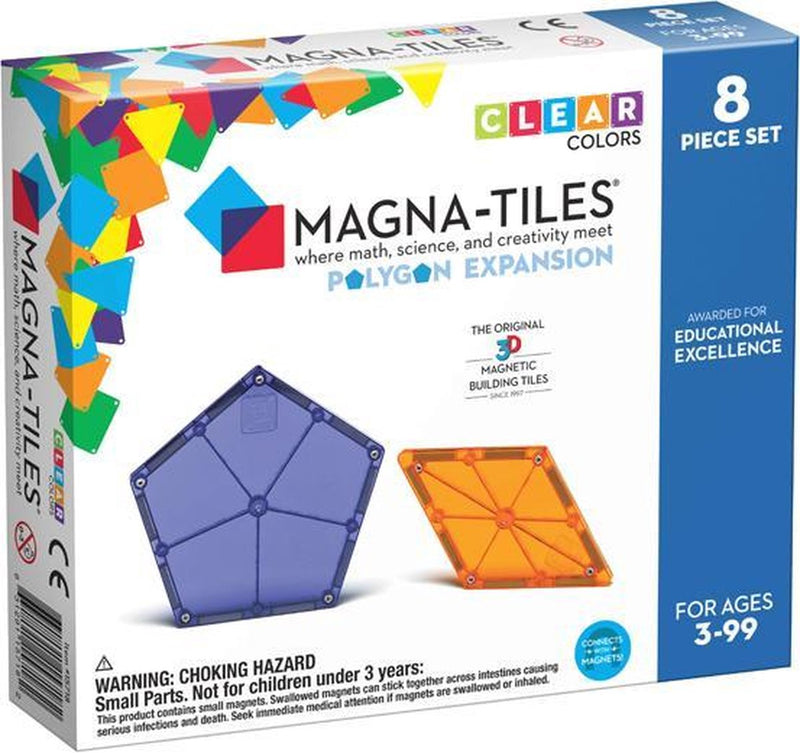 Magna-tiles magna azulejos - 8 piezas polígonos colores claros - juguetes de construcción