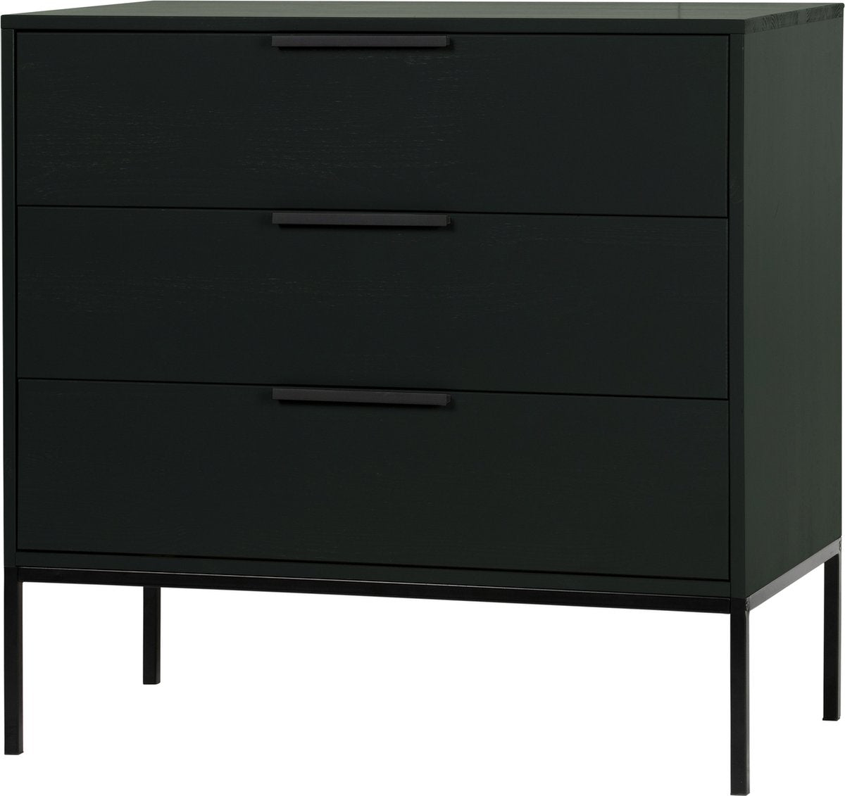 Woood adam ladekast - grenen - zwart - 93x94x52