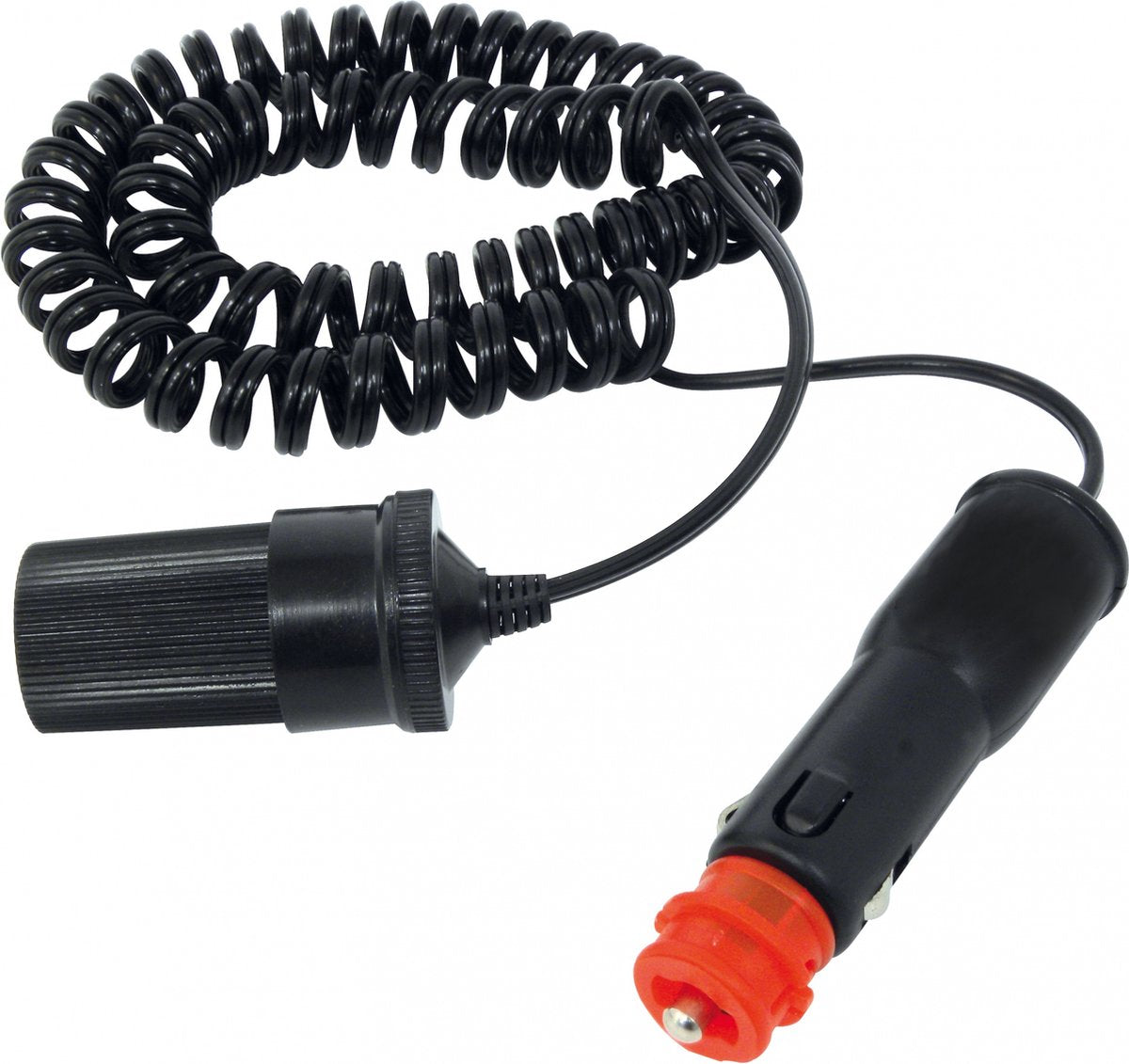 Carpoint verlengkabel 12 24v – 2,5 meter – 5a – sigarettenaansteker iso 4165 – met zekering – flexibel krulsnoer