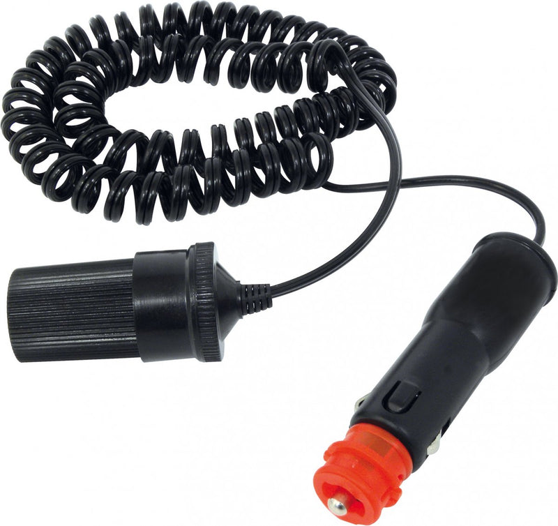 Prolunga Carpoint 12 24v - 2,5 metri - 5a - presa accendisigari ISO 4165 - con fusibile - cavo flessibile a spirale