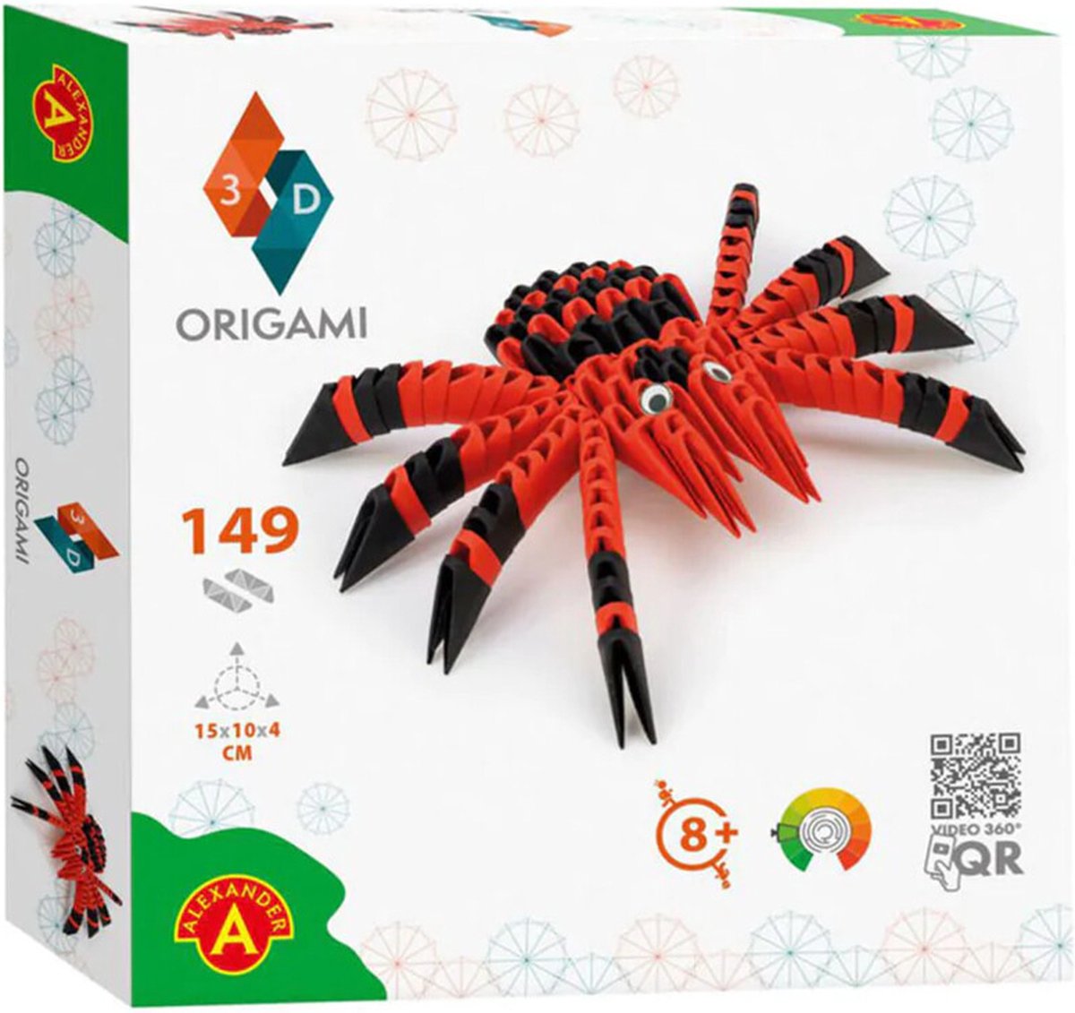Alexander giocattoli alexander - origami 3d - ragno - 149 pezzi