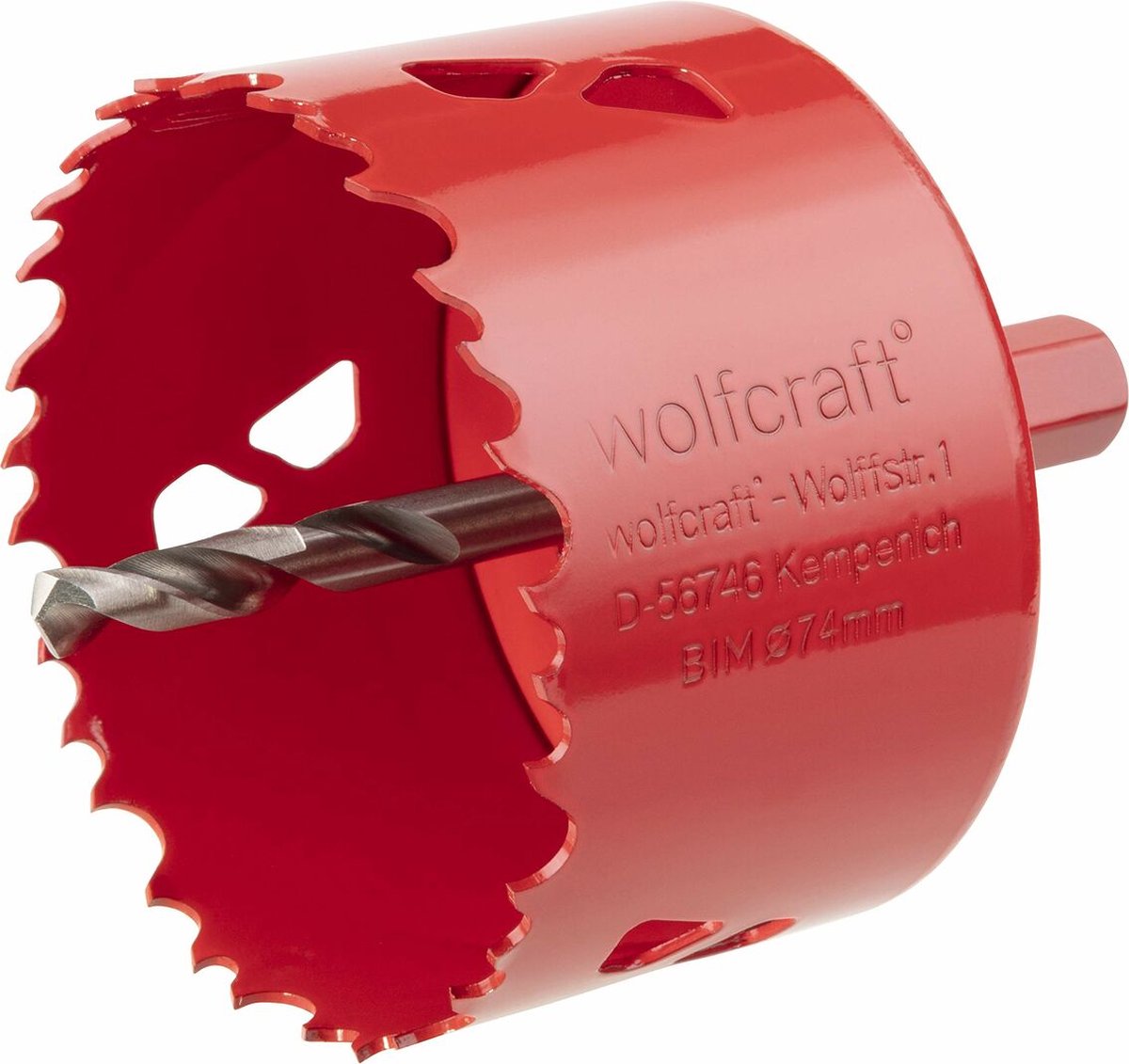 Wolfcraft - sierra de corona 74 mm - broca bim 74 mm - sierra de corona - 5475000