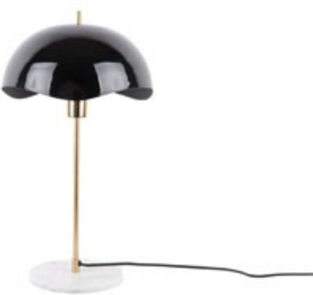 Lámpara de mesa Leitmotiv cúpula ondulada - negro - 30x30x56cm - moderna