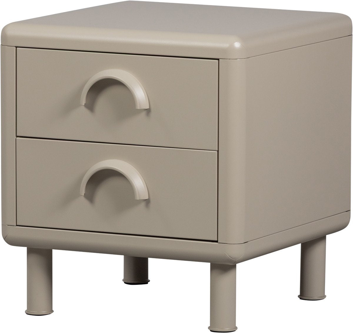 Cómoda runa de madera con 2 cajones - metal - amarillo miel - 45x42x42