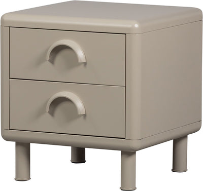 Cassettiera runica in legno con 2 cassetti - metallo - giallo miele - 45x42x42