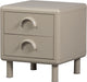 Cómoda runa de madera con 2 cajones - metal - amarillo miel - 45x42x42